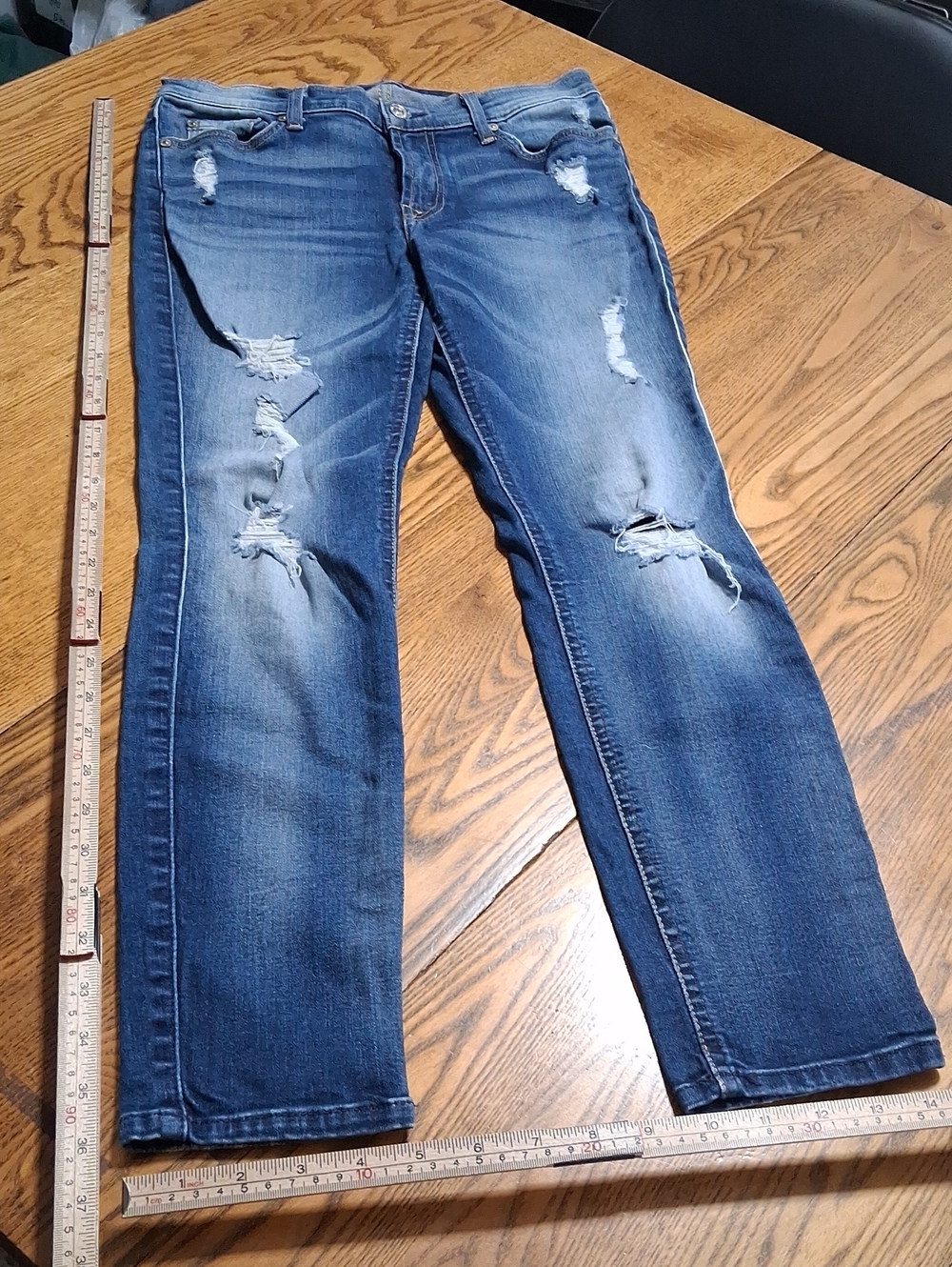 7 FOR ALL MANKIND Jeans Womens BLUE 29 ANKLE SKINNY Pants Denim Preowned Used